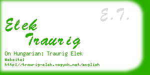 elek traurig business card
